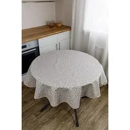 Скатертина Прованс Simfoni Вензель кругла D-136 см Капучіно (33619)
