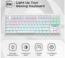 Клавиатура игровая механическая Aula Mechanical F-3032 White keycaps + 21 Yellow keys KRGD Red - мініатюра 6