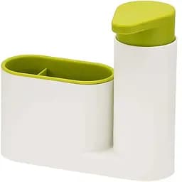 Настольный диспенсер-органайзер Supretto 2 в 1 на раковину с дозатором для мыла зеленый (8113)