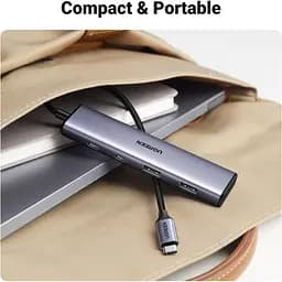 Концентратор Ugreen USB-C to 2xUSB 3.0 + 2xUSB-C CM473 gray (15395) - мініатюра 6