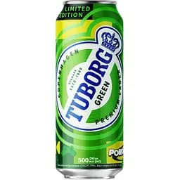 Пиво Tuborg Green світле 4.6% з/б 0.5 л (256738)
