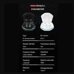 Бездротові Bluetooth 5.3 навушники з мікрофоном Lenovo GM-2 Pro ThinkPlus Black - мініатюра 3