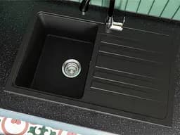 Кухонна мийка Miraggio VERSAL black (0002349) Граніт, Врізна, Чорний - мініатюра 6