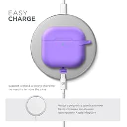 Силіконовий чохол для навушників Apple AirPods 4, Hang Case, фіолетовий, ультратонкий захисний кейс товщиною 2 мм, захист від подряпин, пилу та ударів, компактний, з карабіном для кріплення, ArmorStandart (ARM81292) - мініатюра 7