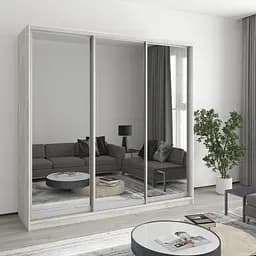 Шкаф-купе трехдверный MebelStar Стандарт AL 3 Зеркала 210x45x240 см Аляска серый (MBS-1612)