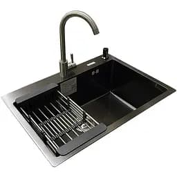 Комплект мийка + змішувач Romzha Arta U-600S BL (A) - мініатюра 3