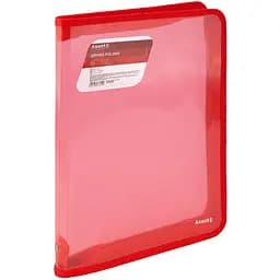 Папка Axent объемная на молнии А4 прозрачная красная