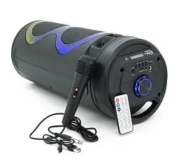 Переносна колонка караоке ZQS-6220 Bluetooth акустична система з мікрофоном та підсвічуванням 20 Вт USB Чорний - мініатюра 3