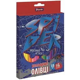 Карандаши цветные 1 Вересня Spider, двусторонние, 18 шт., 36 цветов (290624)