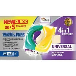 Капсули для прання Wash&Free Жасмин та лаванда з марсельським милом 35 шт.