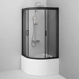 Душова кабіна Am.Pm Gem 90x90 см без піддону black W90UG-401A090BT, Чорний, Універсальна, прозорий, чорний - мініатюра 4