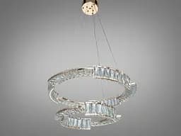 Ефектна кришталева підвісна LED-люстра в золотом для вітальні Diasha 552/600+400G, 126W, 6930 lm
