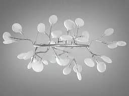 Оригинальная новинка люстра на кухню "Светлячок", 36 ламп, хром сатин