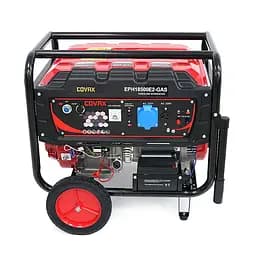 Генератор бензиновий COVAX EPH18500E2-GAS, 9.0kW, бензин/газ, однофазний 220V, 50Hz, DC12V, 20HP, Electric Starter, tank 25L, 705x560x570mm, 88kg - мініатюра 4