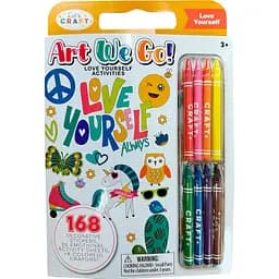 Раскраска Let's Craft Art We Go "Люби себя" с наклейками и восковыми мелами