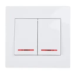 Выключатель Brille с подсветкой двойной VB-2VL wh