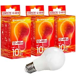 Набор светодиодных ламп Евросвет МО-12-24-36-48В 10 Вт E 27 3 шт. (58080)