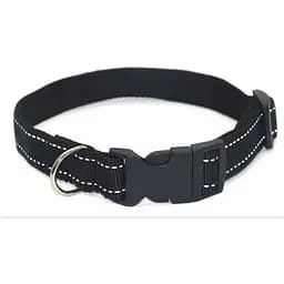 Нашийник для собак Zoo-hunt Неон капроновий світловідбиваючий ок 1,6 см 23-34 см чорний