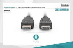 Кабель Assmann HDXiaomi 2M AK-330107-020-S Black - мініатюра 3
