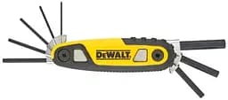 Ключі шестигранні HEX1.5-8мм складаються в корпус набір 8шт DeWALT hoz0012931