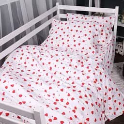 Підковдра MirSon Фланель 015 Love 160х220 см Червоно-біла (2200009652769) - мініатюра 2