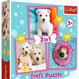 Набір Пазли - (3в1) - "Веселі собачки"