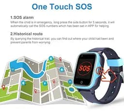 Розумний дитячий 4G смарт годинник Lemfo DB14 з SIM картою, GPS геолокацією, відеодзвінками, прослуховуванням, Wi-Fi та кнопкою SOS Чорний - мініатюра 9