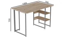 Комп'ютерний стіл Ferrum-decor Кевін 75x140x70 сірий ДСП Дуб Сан-Марино 16мм (FRD-101760) - мініатюра 7