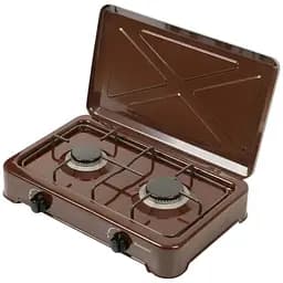 Плита газова Ravanson K-02BR на 2 конфорки з кришкою емаль механічне управління