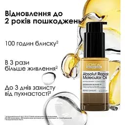 Олійка L'Oréal Professionnel Serie Expert Absolut Repair Molecular для молекулярного відновлення структури пошкодженого волосся двофазна 30 мл - мініатюра 3