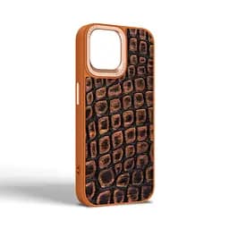 Кожаный чехол для Apple iPhone 14, Harder Kaiju Skin, оранжевый, термополиуретан ТПУ + экокожа с эффектом фактуры монстра, панель, защита корпуса, противоударный, микрофибра, рамка вокруг камеры, защита всего корпуса, (ARM76855) - мініатюра 2