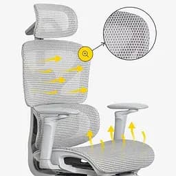 Крісло Mealux M6 Air Massage з масажним ефектом grey (HF-M6 M/G) - мініатюра 6