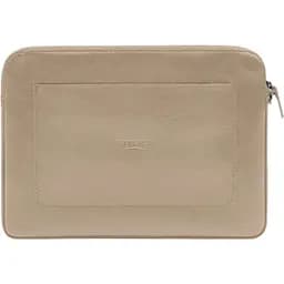 Чохол для ноутбука BlankNote Шкіряний на блискавці з кишенею та хлястиком на руку Світло-бежевий