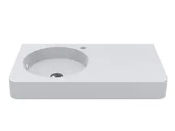 Умивальник Miraggio LOOP 800 L (8813981) Miramarble, Глянцевий, Підвісний, Білий - мініатюра 3