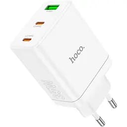 Мережевий зарядний пристрій Hoco N33 USB-A / 2 х USB-C 35W White [124887] - мініатюра 3