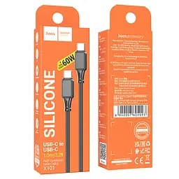 Кабель Hoco Type-C to Type-C Assistant silicone charging data cable X101 1 м 60W/3A - мініатюра 2