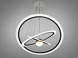 Люстра стельова LED Diasha 2328-800+600+400BK 140W, чорний, сучасний стиль для вітальні, спальні - мініатюра 2
