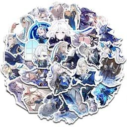 Стікерпак набір наклейок G-Toys Genshin Impact Neuvillette 45 шт. (SP GI NV 01)