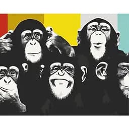 Картина за номерами ArtCraft Веселі шимпанзе без підрамника 11510-ACNF 40х50 см