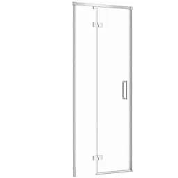 Душевые двери Cersanit Larga 80x195 L распашные профиль хром S932-119, Левая, прозрачная, хром