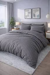 Комплект постельного белья полуторный 160х220 сатин антрацит TC303376199