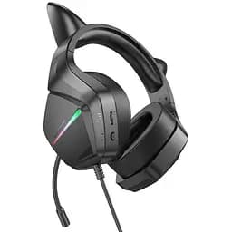 Навушники накладні Borofone Bo106 ігрові з вушками та LED підсвічуванням elf cat - мініатюра 5