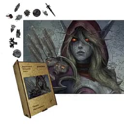 Дерев'яний фігурний пазл Темна Мисливиця, А2, Картонна коробка 300+ елементів