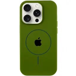 Чохол Epik Silicone Case Full Protective AA with MagSafe для Apple iPhone 16 Pro Max 6.9 Зелений/Dark Olive