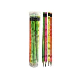 Карандаш чернографитовый Неон, HB, треугольный корпус, с ластиком, 12 шт., HW-1678