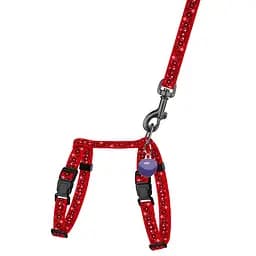 Шлея з повідцем для котів та дрібних собак Барксі Urban патріотична розмір XS Вишиванка червона
