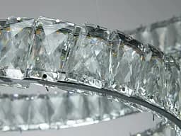Стильна підвісна LED-люстра з кришталем Diasha D8876/600CH, 92W, пульт, хром, Ø58 см - мініатюра 5