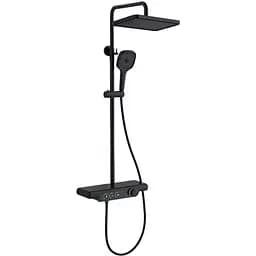 Душова система Dusel Pour Black Smart з підсвіткою (241307000), Чорний матовий