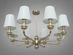 Изысканная, элитная современная люстра с абажурами на 8 рожков в классическом стиле.