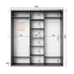 Шафа-купе Idea серія 2 220 x 60 x 240 см Венге темний - мініатюра 2